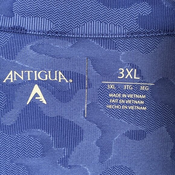 Antigua Air Force Pullover Mens 3XL Brigade Blue Camo Jacquard 1/4 Zip Logo - Picture 2 of 9
